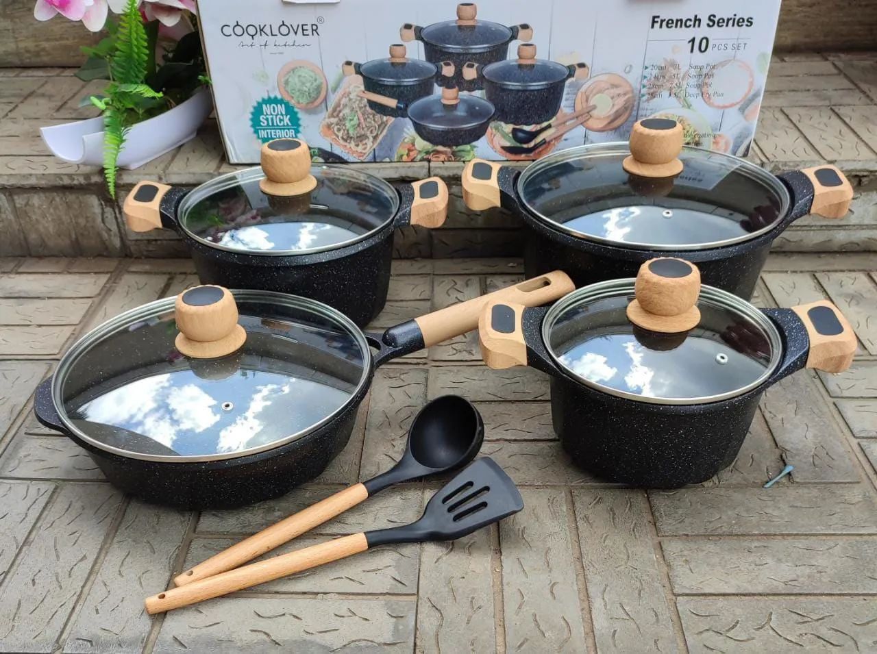 Hello,everyone,10pcs marble coating - Cooklover cookware